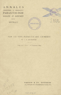 Sur les vers parasites des Chim&egrave;res