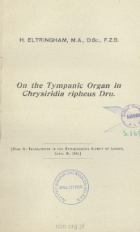 On the tympanic organ in Chrysiridia ripheus Dru