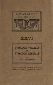 Cytologie végétale et cytologie générale