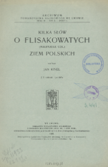Kilka uwag o Flisakowatych (Haliplidae Col.) ziem polskich
