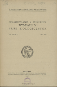 Sprawozdania z Posiedzeń Wydziału 4. Nauk Biologicznych = Comptes Rendus des Séances de la Classe IV Sciences Biologiques R. 39/40 (1945/1946)