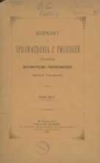 Rozprawy i Sprawozdania z Posiedzeń Wydziału Matematyczno-Przyrodniczego Akademii Umiejetności. Vol. 15:1887