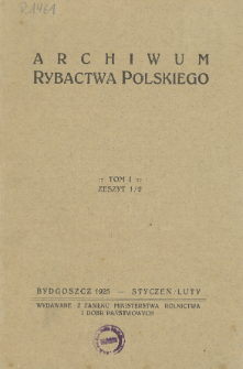 Archiwum Rybactwa Polskiego, vol. 1 no 1/2