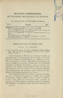 Bulletin International de L'Académie des Sciences de Cracovie. Classe des Sciences Mathématiques et Naturelles. Anzeiger der Akademie der Wissenschaften in Krakau. Mathematisch-Naturwissenschaftliche Klasse. Reihe B, Biologische Wissenschaften. Série B, Sciences Naturelles, No 7