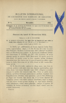 Bulletin International de L'Académie des Sciences de Cracovie. Classe des Sciences Mathématiques et Naturelles. Anzeiger der Akademie der Wissenschaften in Krakau. Mathematisch-Naturwissenschaftliche Klasse. Reihe B, Biologische Wissenschaften. Série B, Sciences Naturelles, No 9