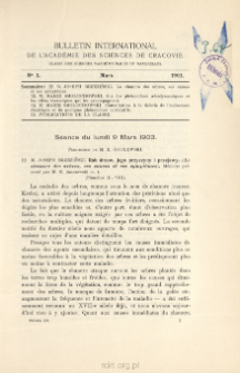 Bulletin International de L'Académie des Sciences de Cracovie. Classe des Sciences Mathématiques et Naturelles. Anzeiger der Akademie der Wissenschaften in Krakau. Mathematisch-Naturwissenschaftliche Klasse. Reihe B, Biologische Wissenschaften. Série B, Sciences Naturelles, No 3