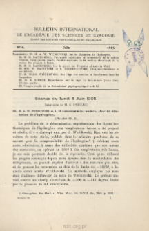 Bulletin International de L'Acad&eacute;mie des Sciences de Cracovie. Classe des Sciences Math&eacute;matiques et Naturelles. Anzeiger der Akademie der Wissenschaften in Krakau. Mathematisch-Naturwissenschaftliche Klasse. Reihe B, Biologische Wissenschaften. S&eacute;rie B, Sciences Naturelles, No 6