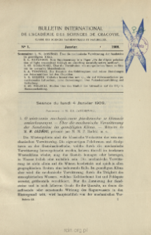 Bulletin International de L'Académie des Sciences de Cracovie. Classe des Sciences Mathématiques et Naturelles. Anzeiger der Akademie der Wissenschaften in Krakau. Mathematisch-Naturwissenschaftliche Klasse. Reihe B, Biologische Wissenschaften. Série B, Sciences Naturelles, No 1