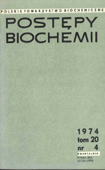 Postępy biochemii, Tom 20, Nr 4