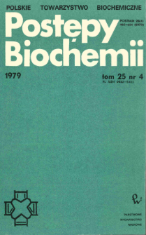 Postępy biochemii, Tom 25, Nr 4