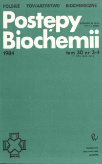 Postępy biochemii, Tom 30, Nr 3-4