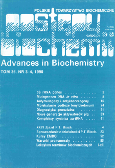 Postępy biochemii, Tom 36, Nr 3-4