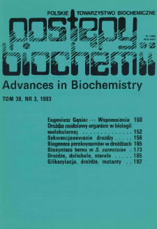 Postępy biochemii, Tom 39, Nr 3