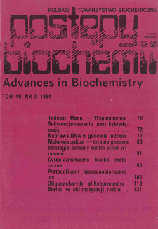 Postępy biochemii, Tom 40, Nr 2
