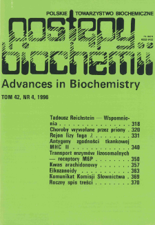 Postępy biochemii, Tom 42, Nr 4