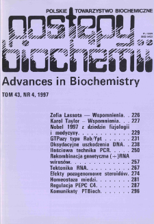 Postępy biochemii, Tom 43, Nr 4