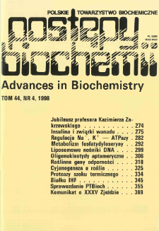 Postępy biochemii, Tom 44, Nr 4