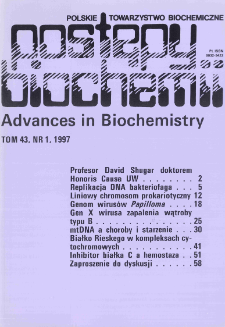 Postępy biochemii, Tom 43, Nr 1