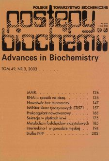 Postępy biochemii, Tom 49, Nr 3