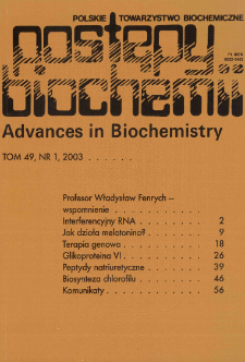 Postępy biochemii, Tom 49, Nr 1
