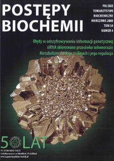 Postępy biochemii, Tom 54, Nr 4