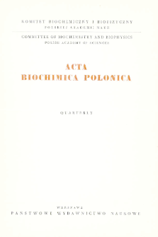 Acta biochimica Polonica, Tom 3, Zeszyt 4, 1956