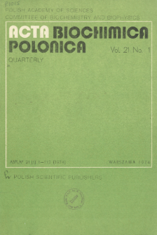 Acta biochimica Polonica, Vol. 21, No. 1, 1974
