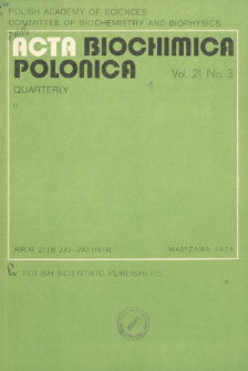 Acta biochimica Polonica, Vol. 21, No. 3, 1974