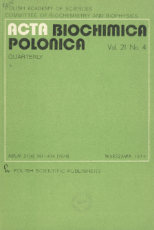 Acta biochimica Polonica, Vol. 21, No. 4, 1974