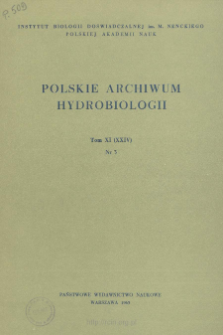 Polskie Archiwum Hydrobiologii, Tom 11 (XXIV) nr 3 = Polish Archives of Hydrobiology