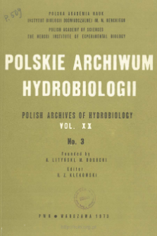 Polskie Archiwum Hydrobiologii, Tom 20 nr 3 = Polish Archives of Hydrobiology