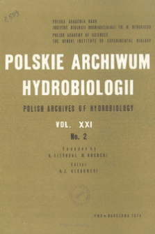 Polskie Archiwum Hydrobiologii, Tom 21 nr 2 = Polish Archives of Hydrobiology