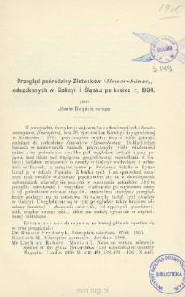 Przegląd podrodziny Złotooków (Hemerobiinae) odszukanych w Galicyi i Śląsku po koniec r. 1904