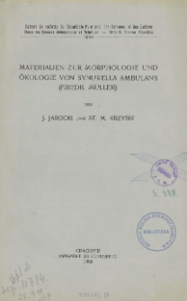 Materialien zur morphologie und ökologie von Synurella ambulans (Friedr. Müller) = Materjały do morfologji i ekologji Synurella ambulans (Friedr. Müller)