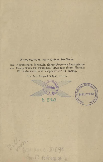 Neuroptera succinica baltica : Die im baltischen Bernstein eingeschlossenen Neuropteren des Westpreu&szlig;ischen Provinzial-Museums (heute Museum f&uuml;r Naturkunde und Vorgeschichte) in Danzig