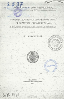 Symbola ad faunam Aranearum Javae et Sumatrae cognoscendam. II. Sicariidae, Dysderidae, Drassodidae, Zodariidae