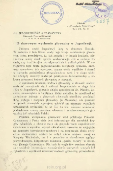 O stawowym wychowie głowacicy w Jugoslawji