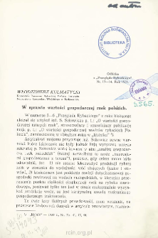 W sprawie wartości gospodarczej rzek polskich