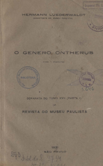 O genero Ontherus (Coleop.) (Lamellic-Coprid.-Pinot.): Com uma chave, para a determina&ccedil;&atilde;o dos pinotides americanos
