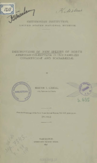 Descriptions of new species of North American Coleoptera in the Families Cerambycid&aelig; and Scarab&aelig;id&aelig;