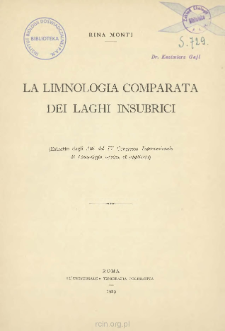 La limnologia comparata dei laghi insubrici