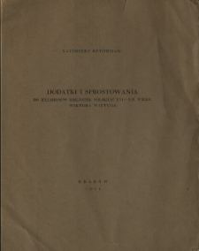 Dodatki i sprostowania do exlibrisów bibljotek polskich XVI-XIX wieku Wiktora Wittyga
