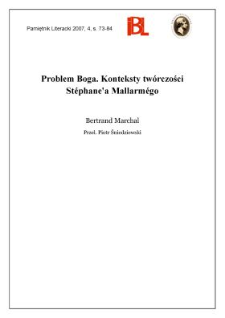 Problem Boga &ndash; konteksty tw&oacute;rczości St&eacute;phane&rsquo;a Mallarm&eacute;go. Z francuskiego przełożył Piotr Śniedziewski
