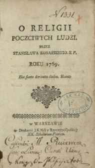 O Religii Poczciwych Ludzi