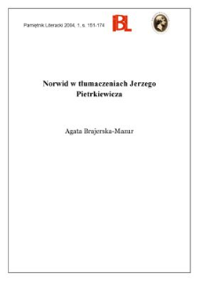 Norwid w tłumaczeniach Jerzego Pietrkiewicza