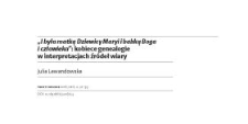 &bdquo;I była matką Dziewicy Maryi i babką Boga i człowieka&rdquo;: kobiece genealogie w interpretacjach źr&oacute;deł wiary