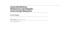 Luneta Rymkiewicza. Mediumiczne auto/biografie nowoczesnego klasycyzmu