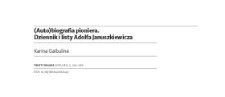 (Auto)biografia pioniera. Dziennik i listy Adolfa Januszkiewicza