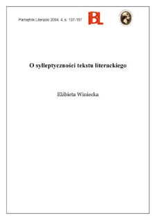 O sylleptyczności tekstu literackiego
