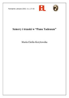 Szmery i trzaski w "Panu Tadeuszu"